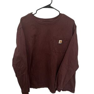 Carhartt Brown Long Sleeve Pocket Tee Shirt Size 3X